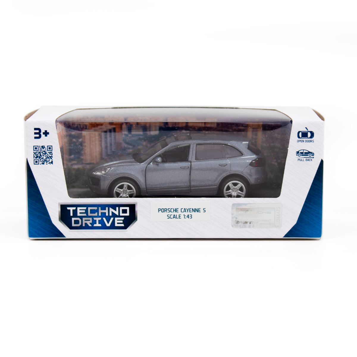 Автомодель TechnoDrive Porsche Cayenne S срібляста металева 1:32 — превʼю 3