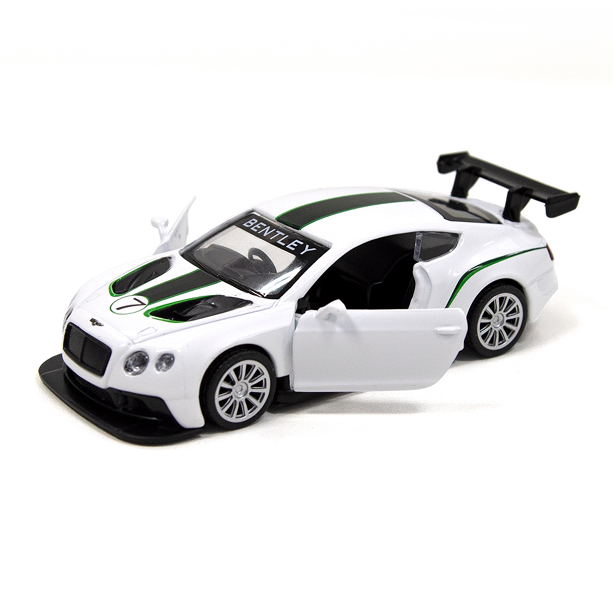 Автомодель Bentley Continental GT3 TechnoDrive металева з функцією pull-back Біла — превʼю 11