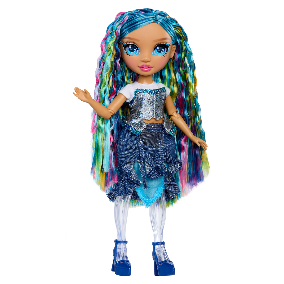 Ігровий набір з лялькою Rainbow High серії Rainbow Shimmers Скайлер Блакитний — превʼю 14