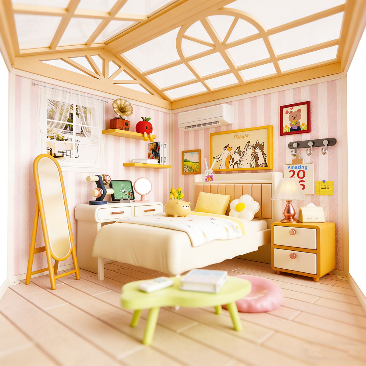 Конструктор-румбокс Mini House Спальня з підсвіткою 17x18x19 см — превʼю 5