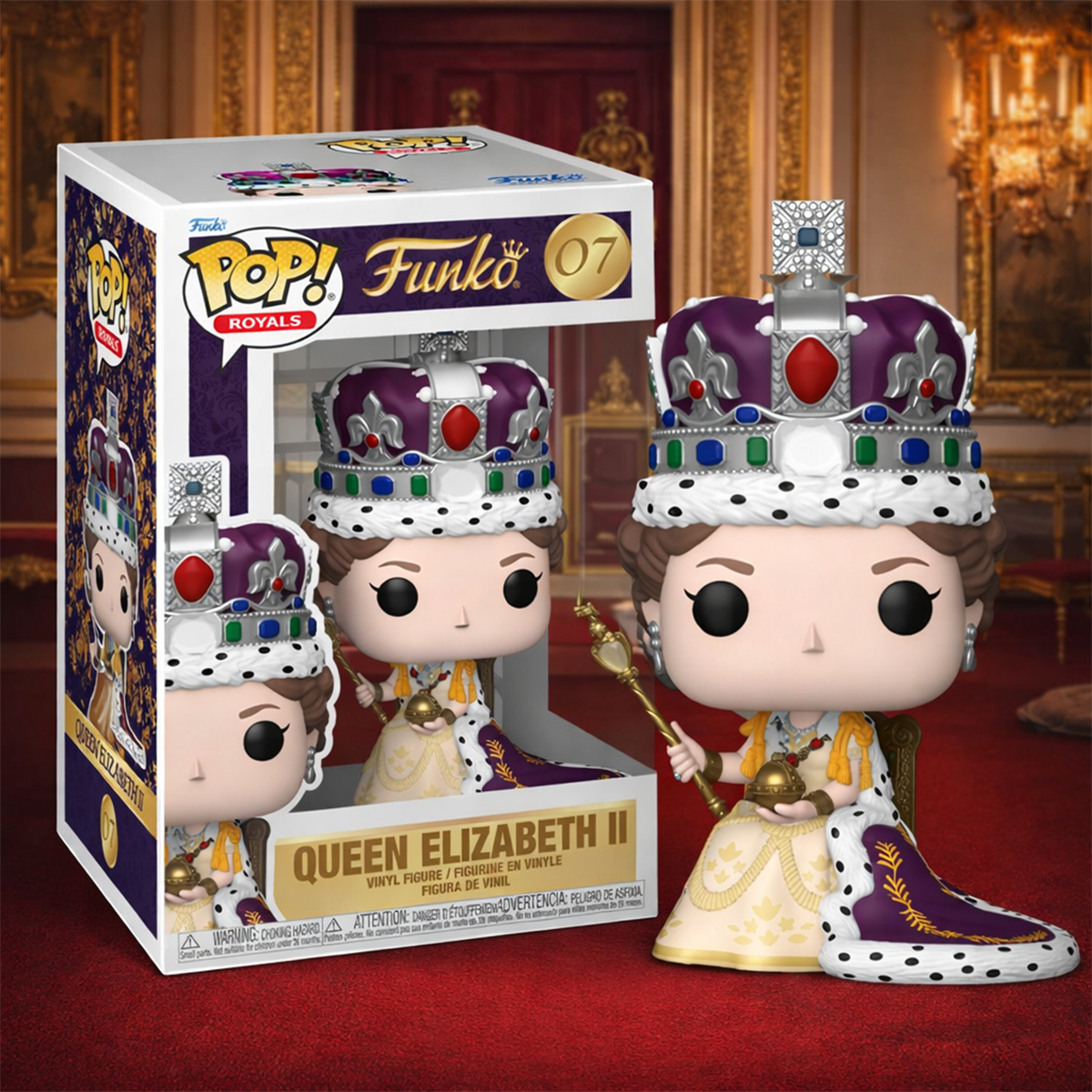 Колекційна ігрова фігурка Funko POP - Queen Elizabeth II Coronation Багатоколірний — превʼю 6