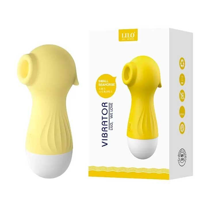 Вакуумний кліторальний вібратор Wo-sex Lilo з USB зарядкою 98×38 мм Жовтий