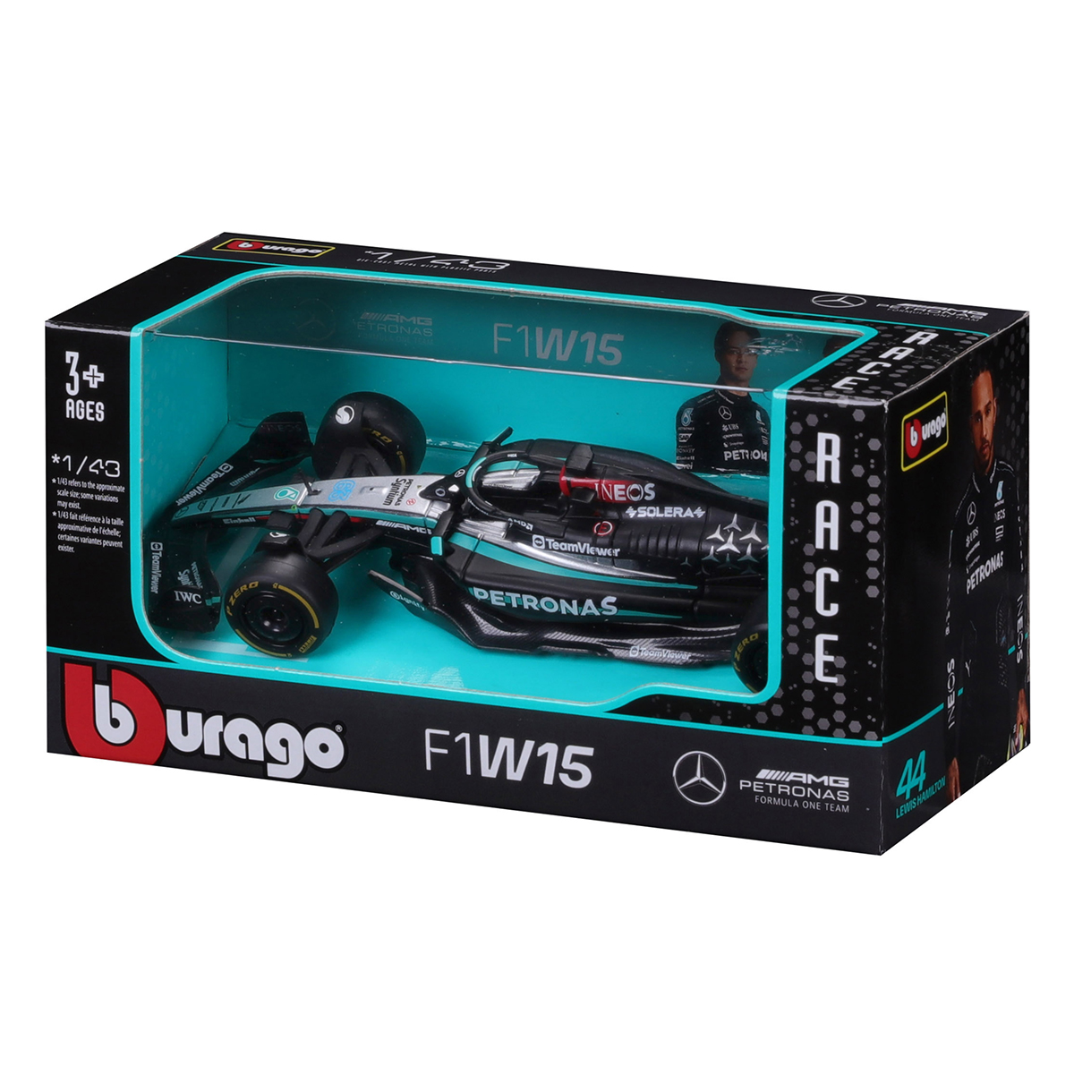 Колекційна модель Bburago Mercedes-AMG F1 W15 Performance 2024 1:43 — превʼю 13
