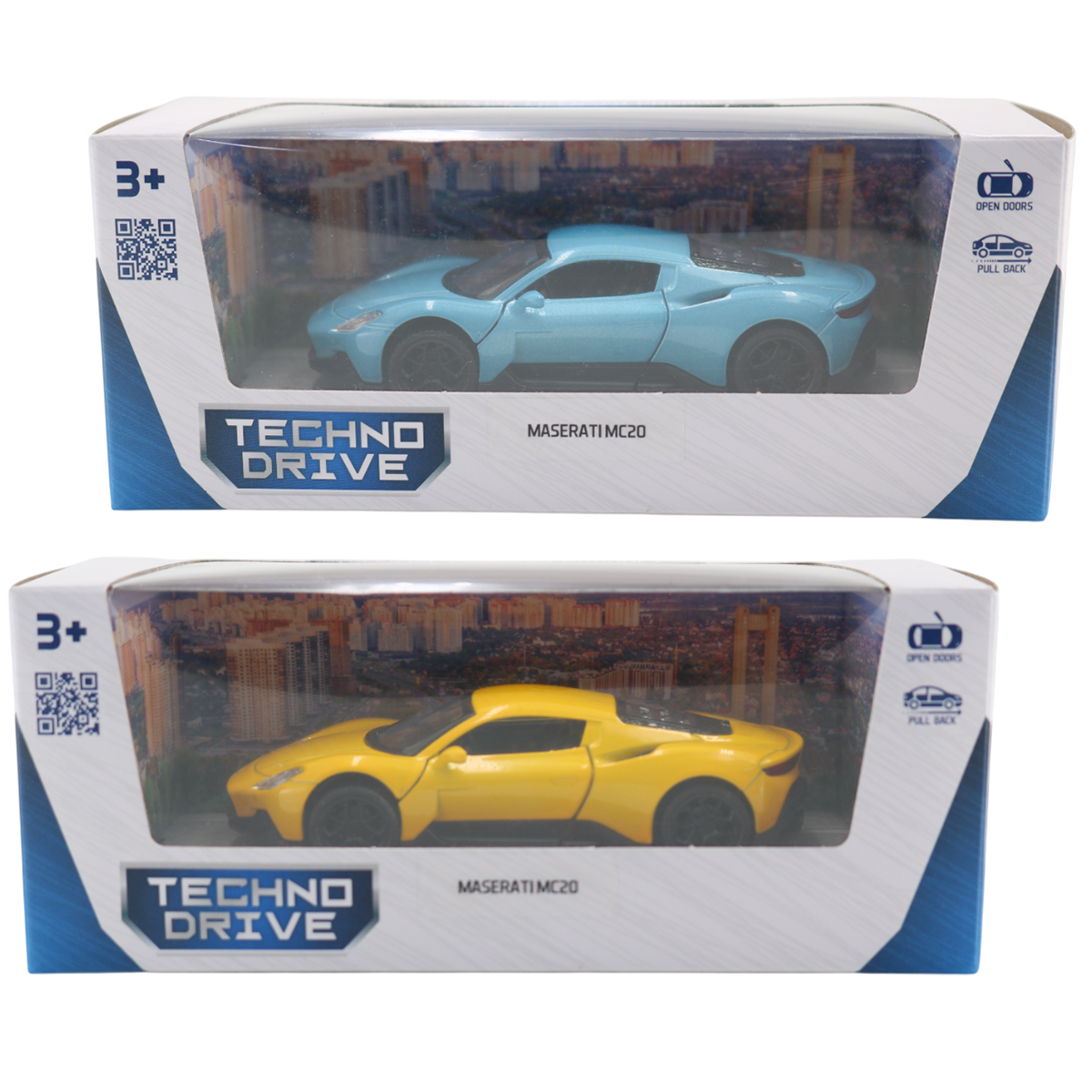 Автомодель Techno Drive Maserati MC20 металева 1:41 синя — превʼю 12