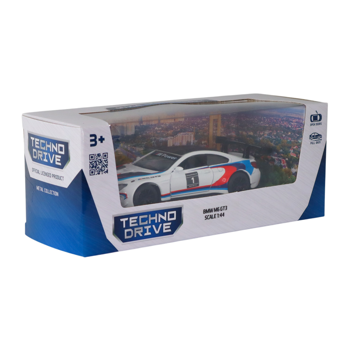 Автомодель BMW M6 GT3 Techno Drive металева 1:44 Біла — превʼю 21