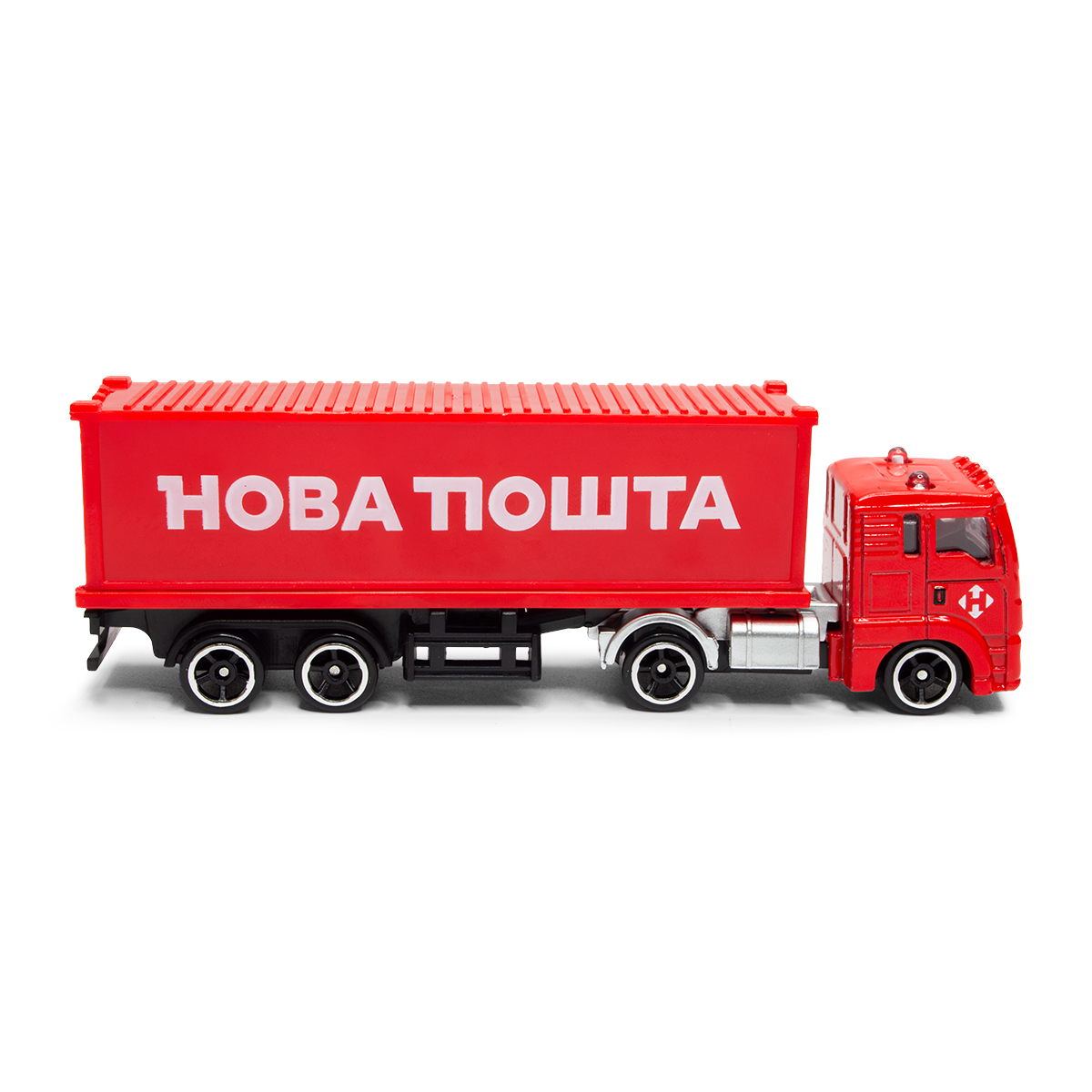 Фура Нова Пошта іграшкова Techno Drive 1:64 металева з дверима — превʼю 24