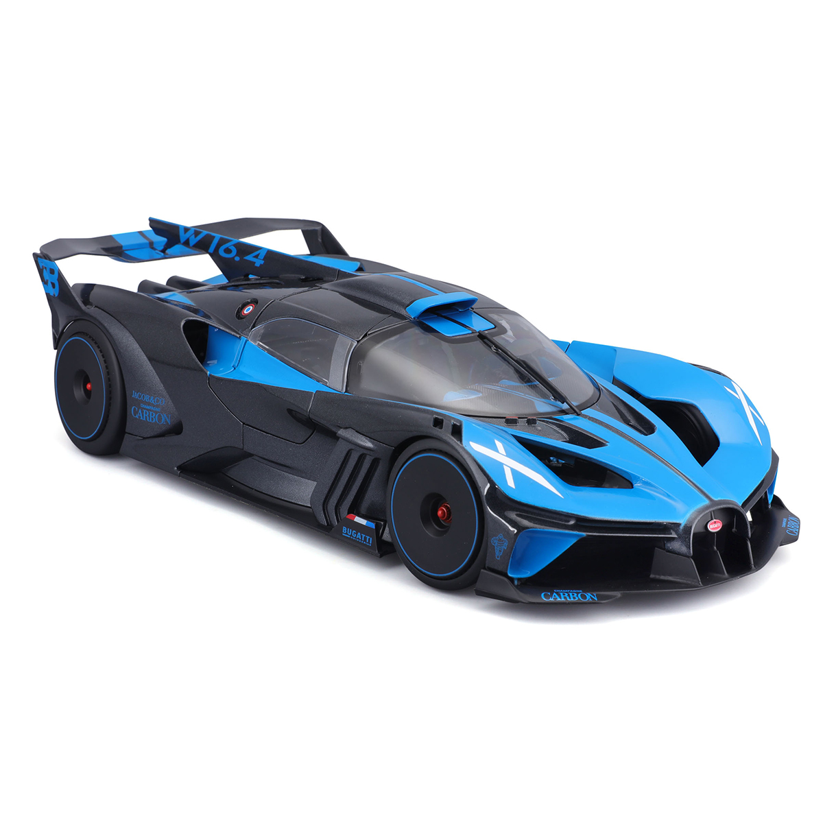 Автомодель Bburago Bugatti Bolide 1:18 металева Чорно-синя — превʼю 15
