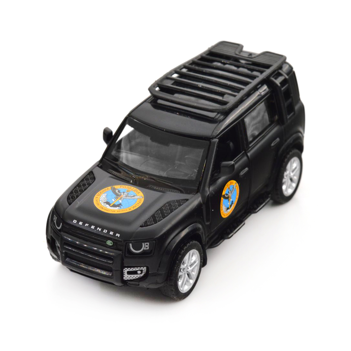 Колекційна автомодель TechnoDrive Land Rover Defender 110 ГУР МО Шеврони Героїв 1:43 — превʼю 17