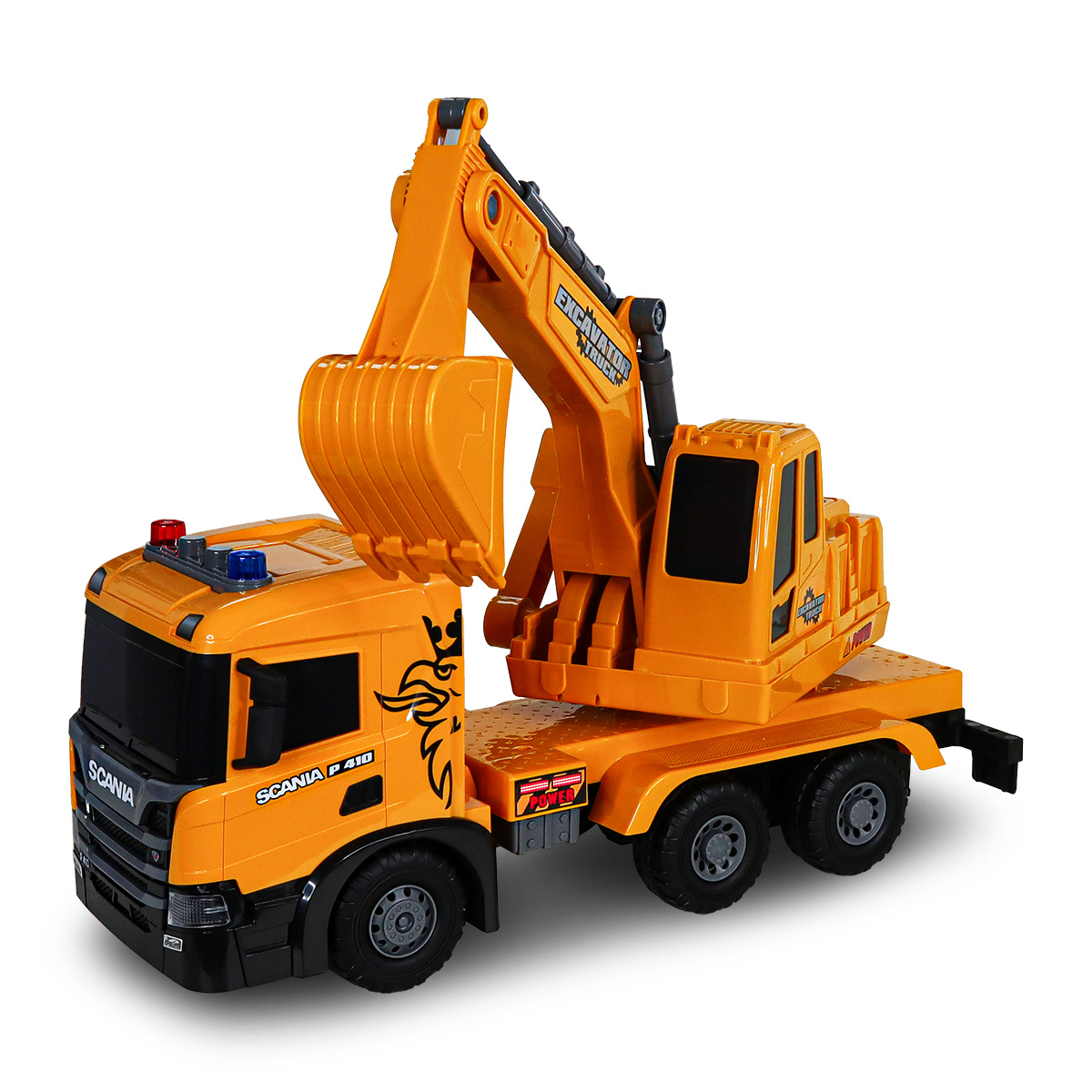 Екскаватор Scania TechnoDrive Super Big Truck 55 см зі світлом та звуком — превʼю 21