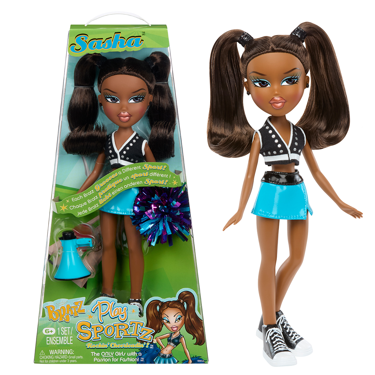 Лялька Bratz Play Sportz Чирлідерка Саша 29 см з аксесуарами