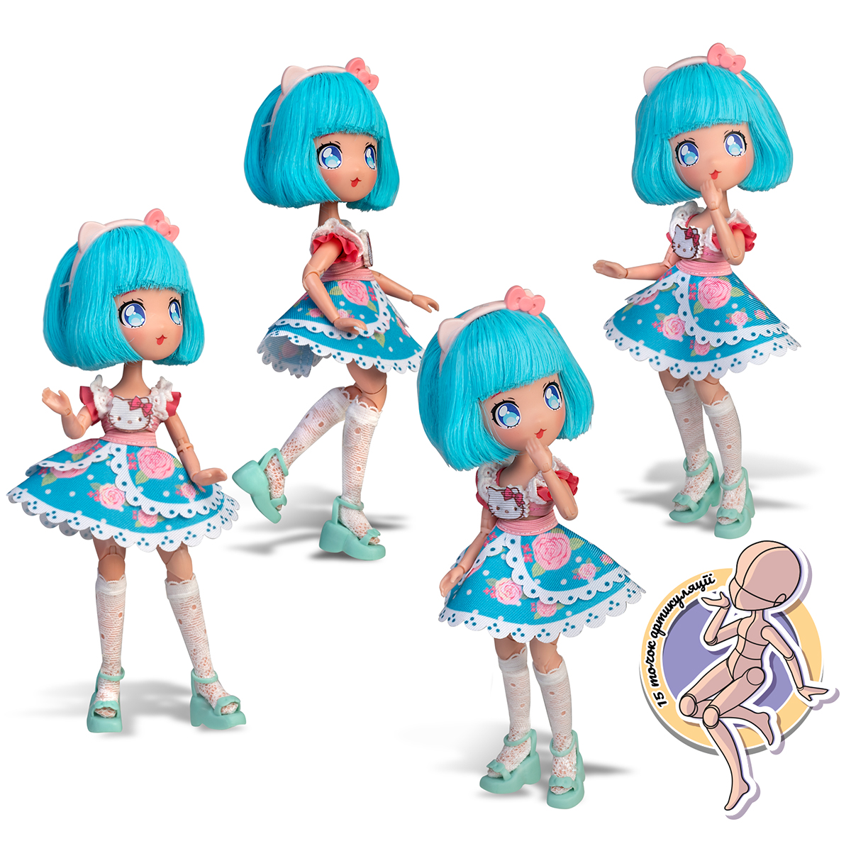 Лялька 4SF Manga Dolls Hello Kitty Пінк 19,5 см з аксесуарами — превʼю 17