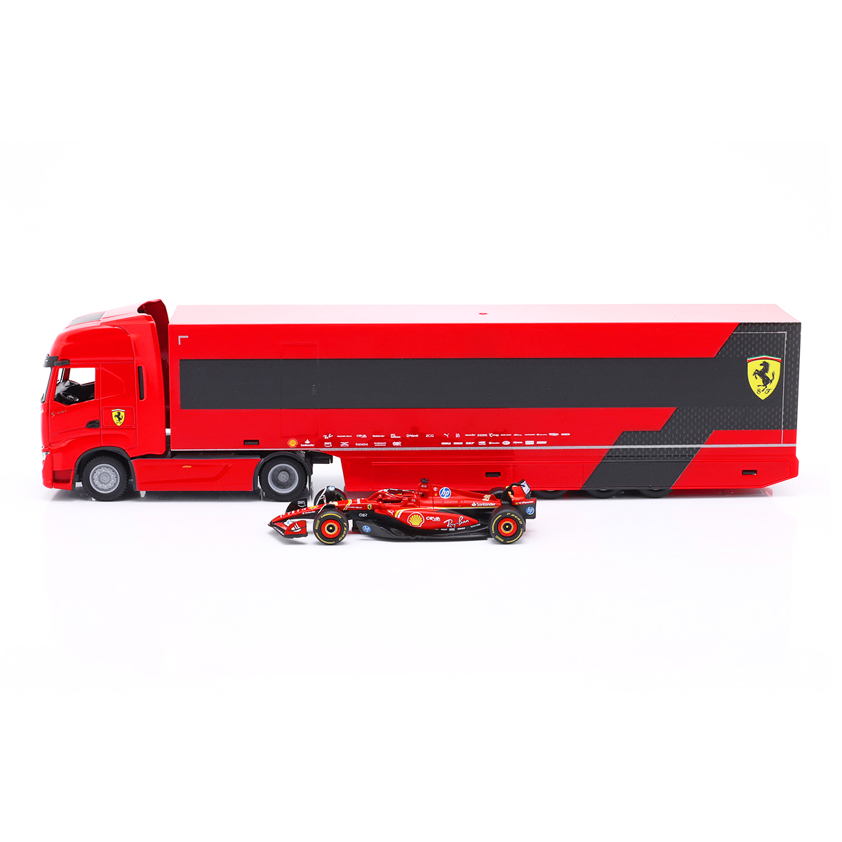 Ігровий набір Bburago Вантажівка-тягач Iveco S-Way та болід Ferrari SF-24 1:43 Червоний — превʼю 3