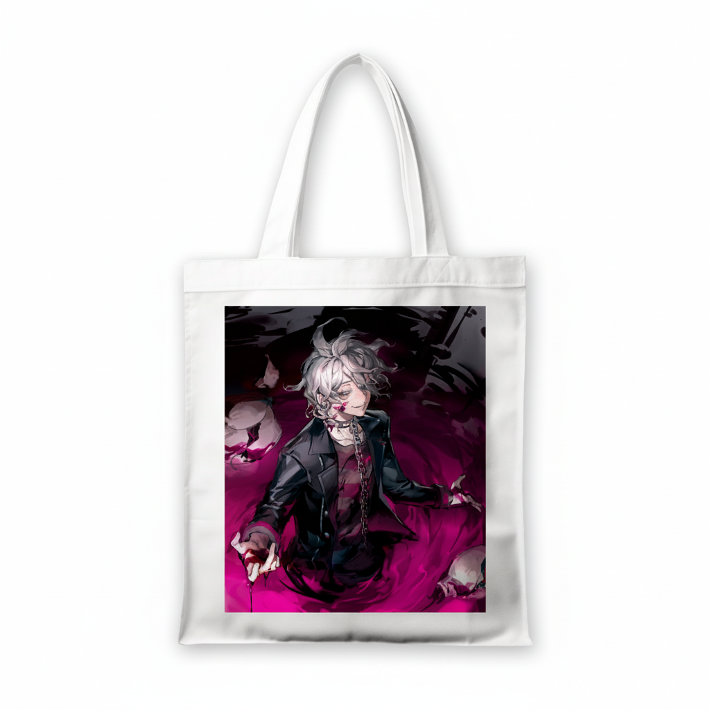 Сумка-шопер Данганронпа Danganronpa Нагіто Комаеда 39x35 см біла з габардину 6522 — превʼю 2