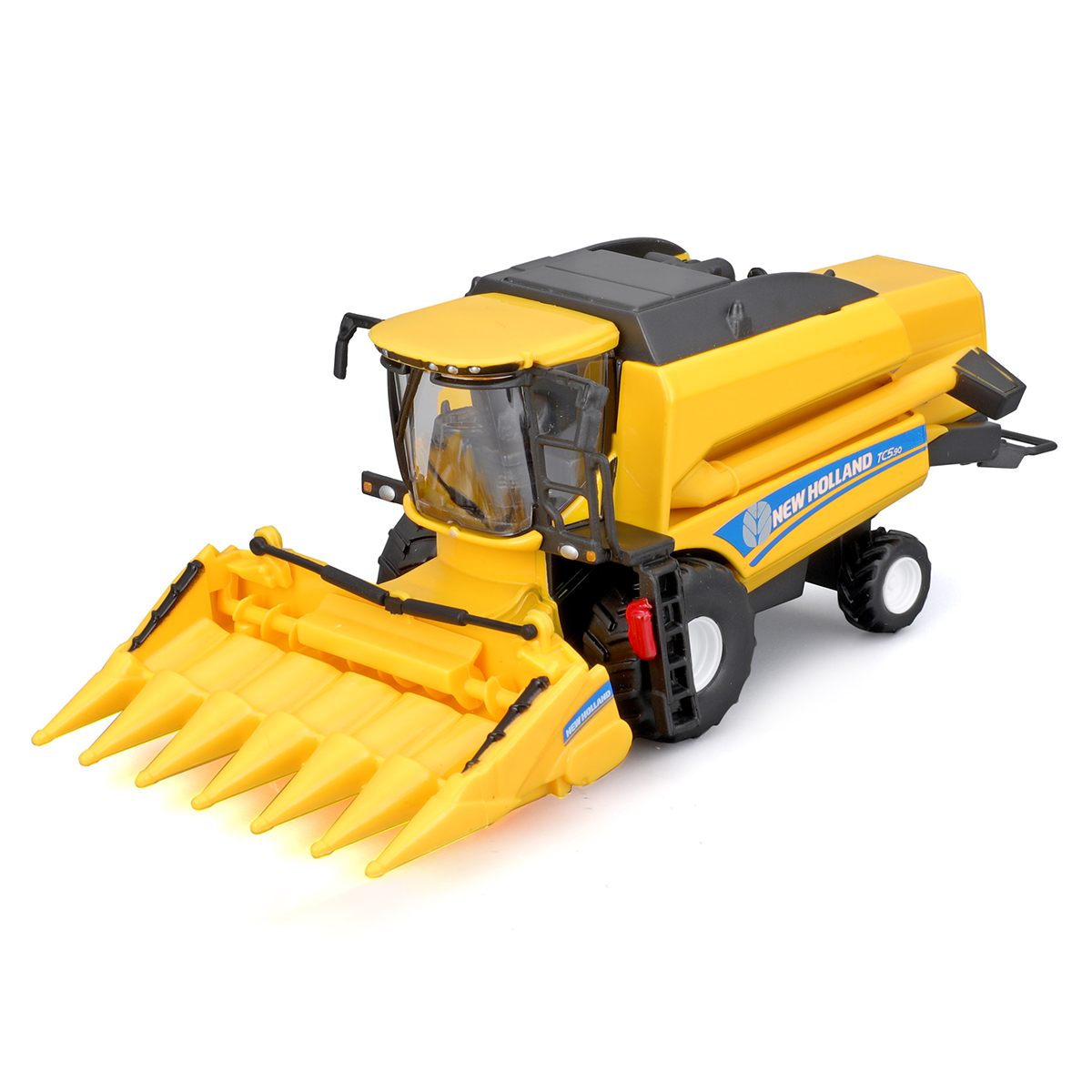 Автомодель Bburago New Holland TC5.90 зернозбиральний комбайн з жаткою 18 см Жовто-чорний — превʼю 11