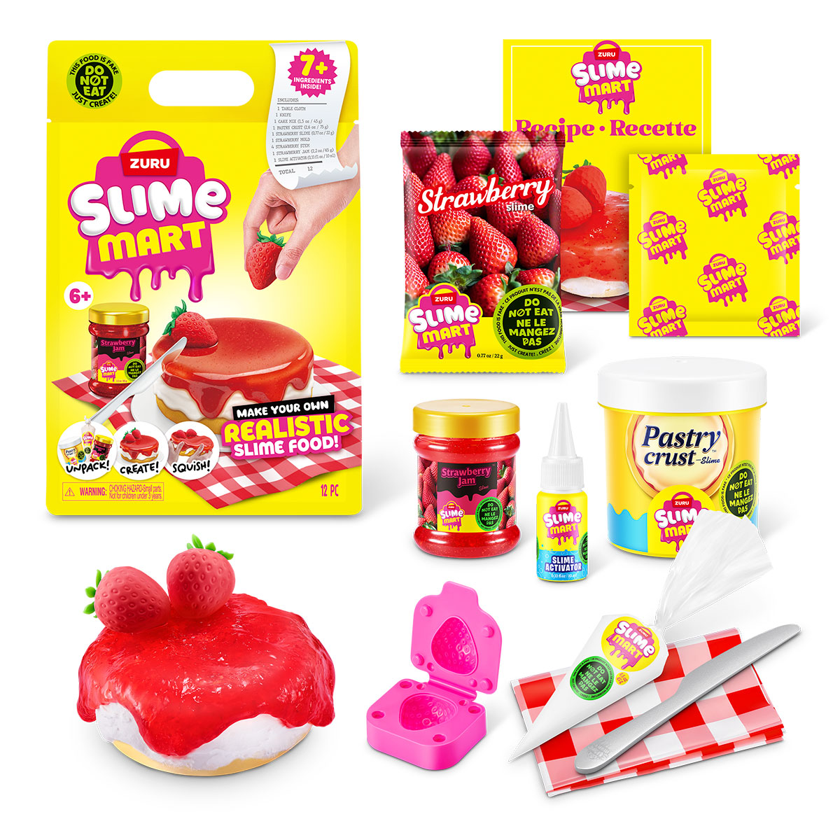 Ігровий набір зі слаймами Slime Mart Shopping Bag Полуничний чизкейк — превʼю 2