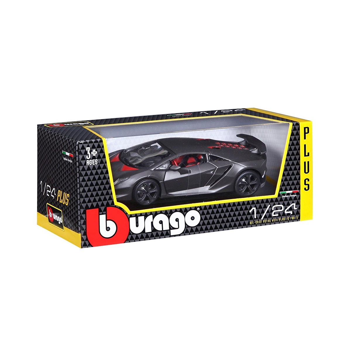 Автомодель Bburago Lamborghini Sesto Elemento 1:24 сірий металік — превʼю 14