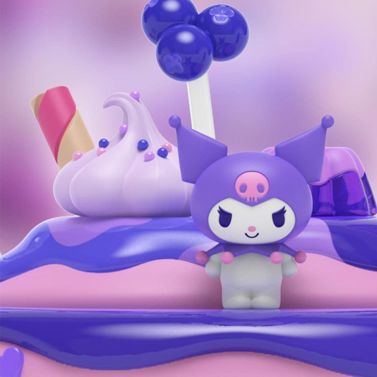 Колекційна фігурка Mighty Jaxx Kandyland Sanrio Куромі 12 см Фіолетовий — превʼю 13
