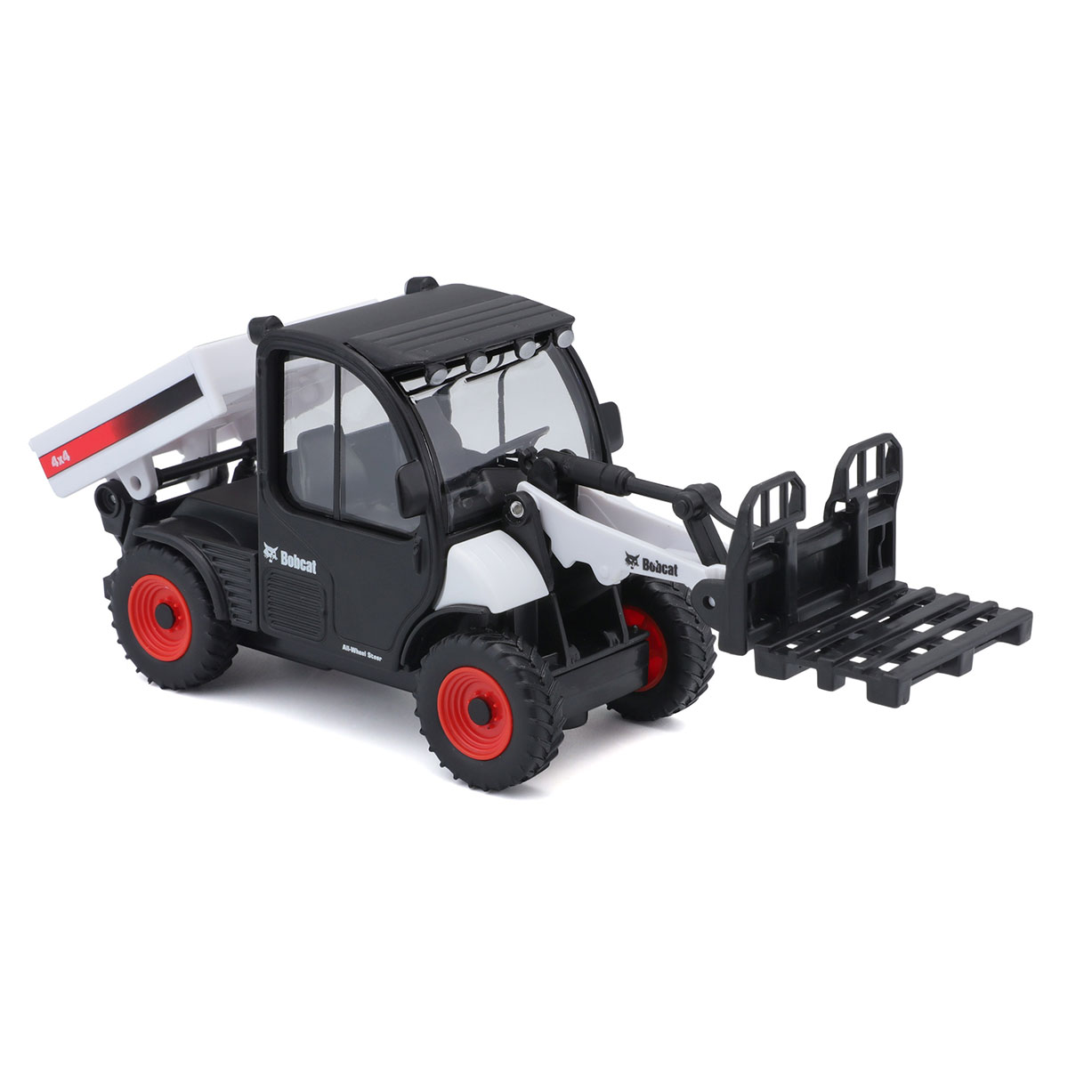 Навантажувач іграшковий Bburago Bobcat Toolcat 5600 10 см червоно-чорний — превʼю 8