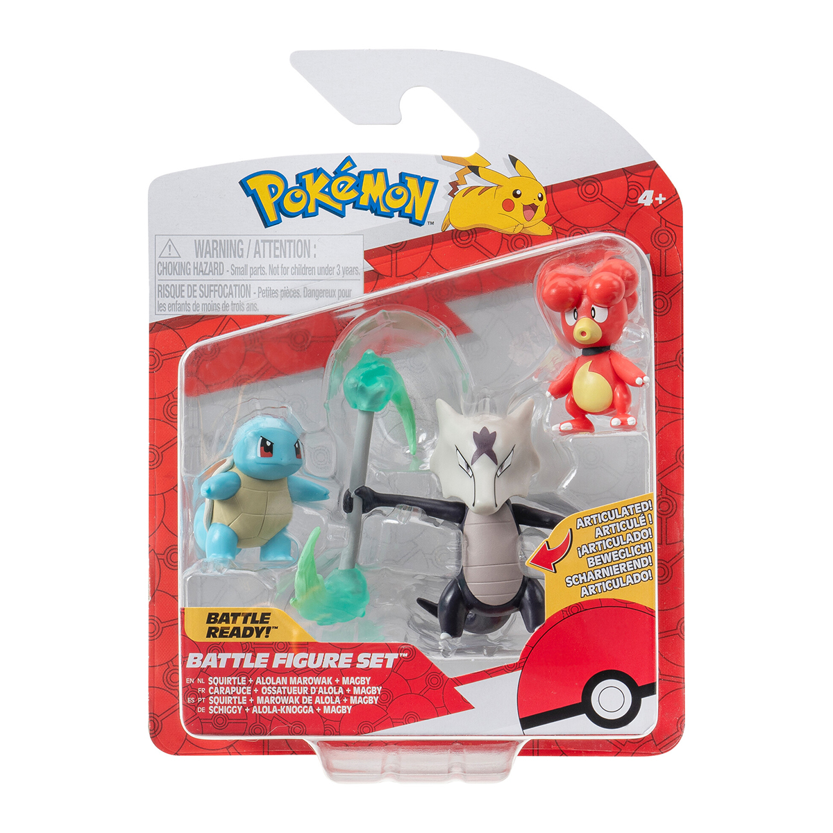 Набір ігрових фігурок Pokemon W19 - Магбі, Сквіртл, Алола Маровак 3 шт — превʼю 5