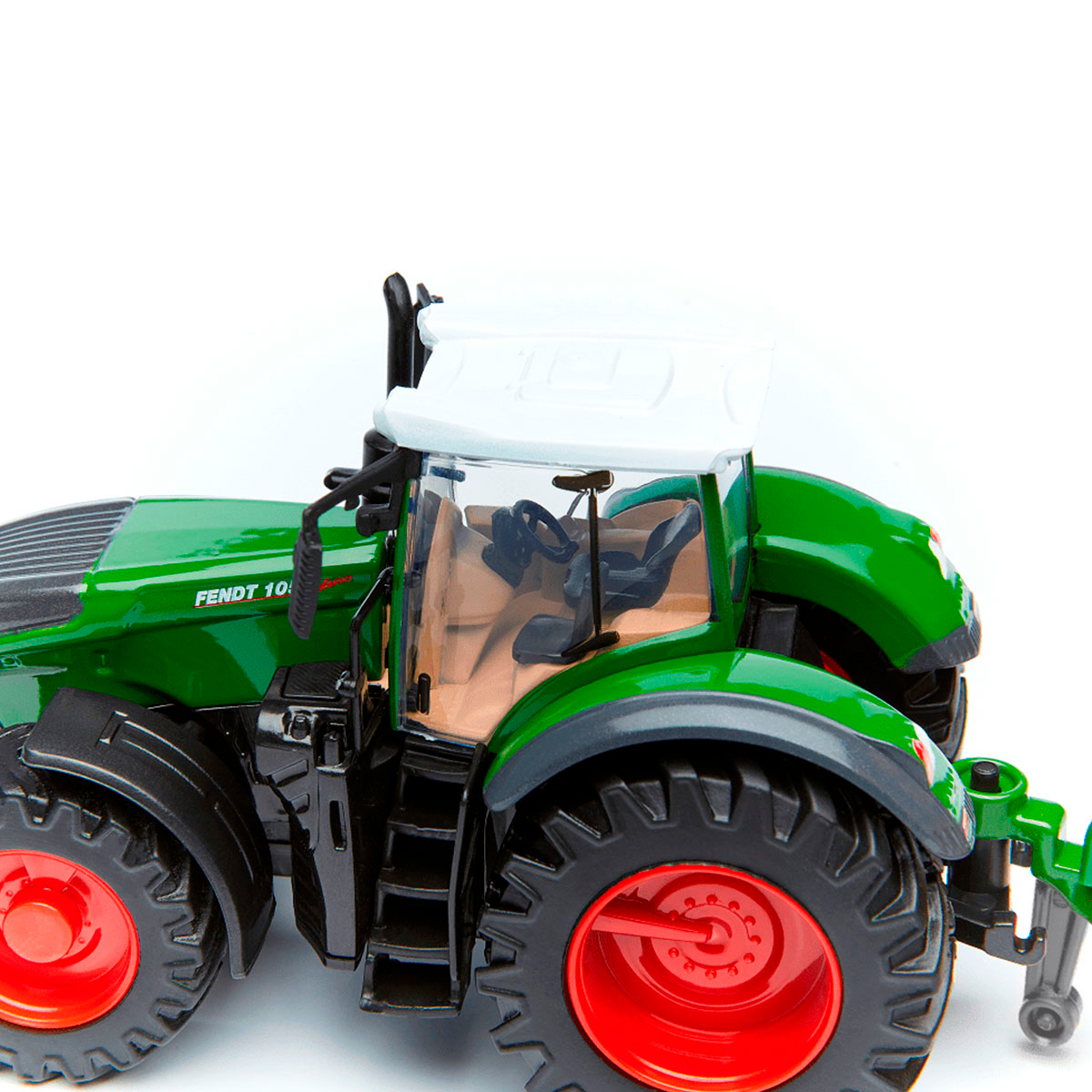Трактор Bburago Fendt 1050 Vario з роторними граблями 10 см Червоно-зелений — превʼю 14