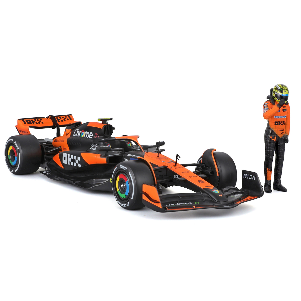 Автомодель Bburago McLaren MCL38 1:24 з фігуркою гонщика — превʼю 19