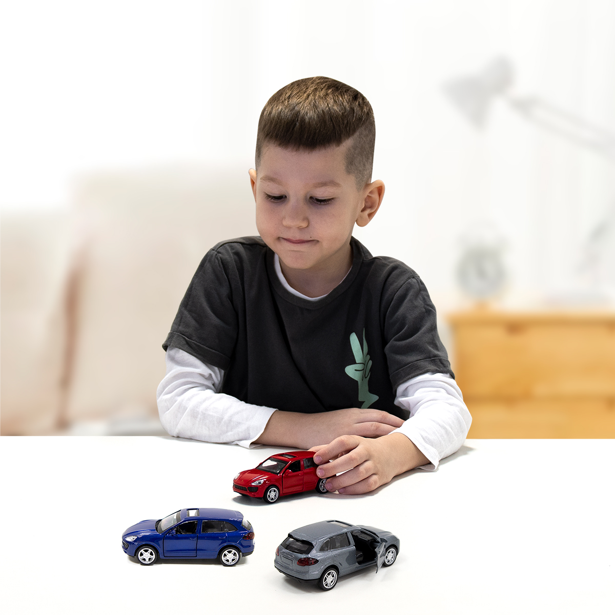 Автомодель TechnoDrive Porsche Cayenne S срібляста металева 1:32 — превʼю 2