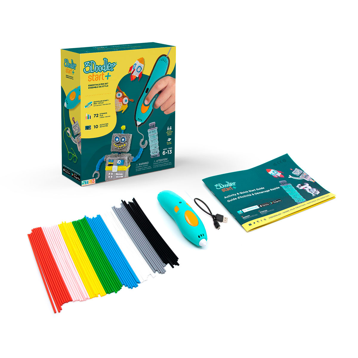 3D-ручка Battat Lite 3Doodler Start Plus дитяча для творчості 72 стрижні — превʼю 1