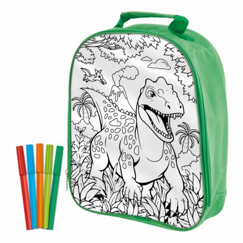 Рюкзак-розмальовка дитячий Dinosaur Expedition Moxy з фломастерами 30x31 см Різнобарвний