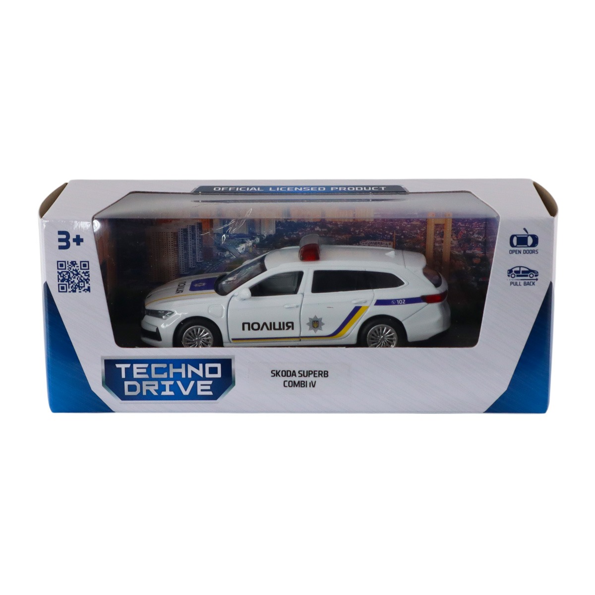 Автомодель Techno Drive Skoda Superb Combi iV Поліція 1:43 з металевим корпусом — превʼю 20
