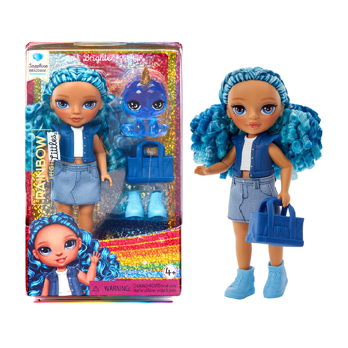 Ігровий набір лялька Rainbow High Littles Сапфіра з улюбленцем 15 cm Синій — превʼю 11