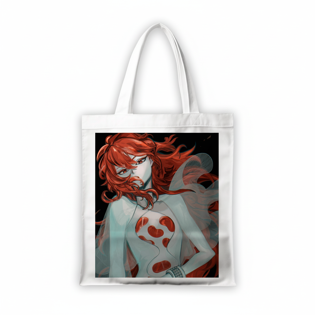 Сумка-шопер Країна Блискучих Land of the Lustrous Падпараджа 39x35 см біла з габардину 26785 — превʼю 2