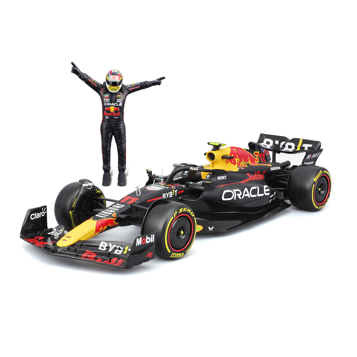 Автомодель Bburago Red Bull Racing RB19 з фігуркою 1:24 Чорна — превʼю 24