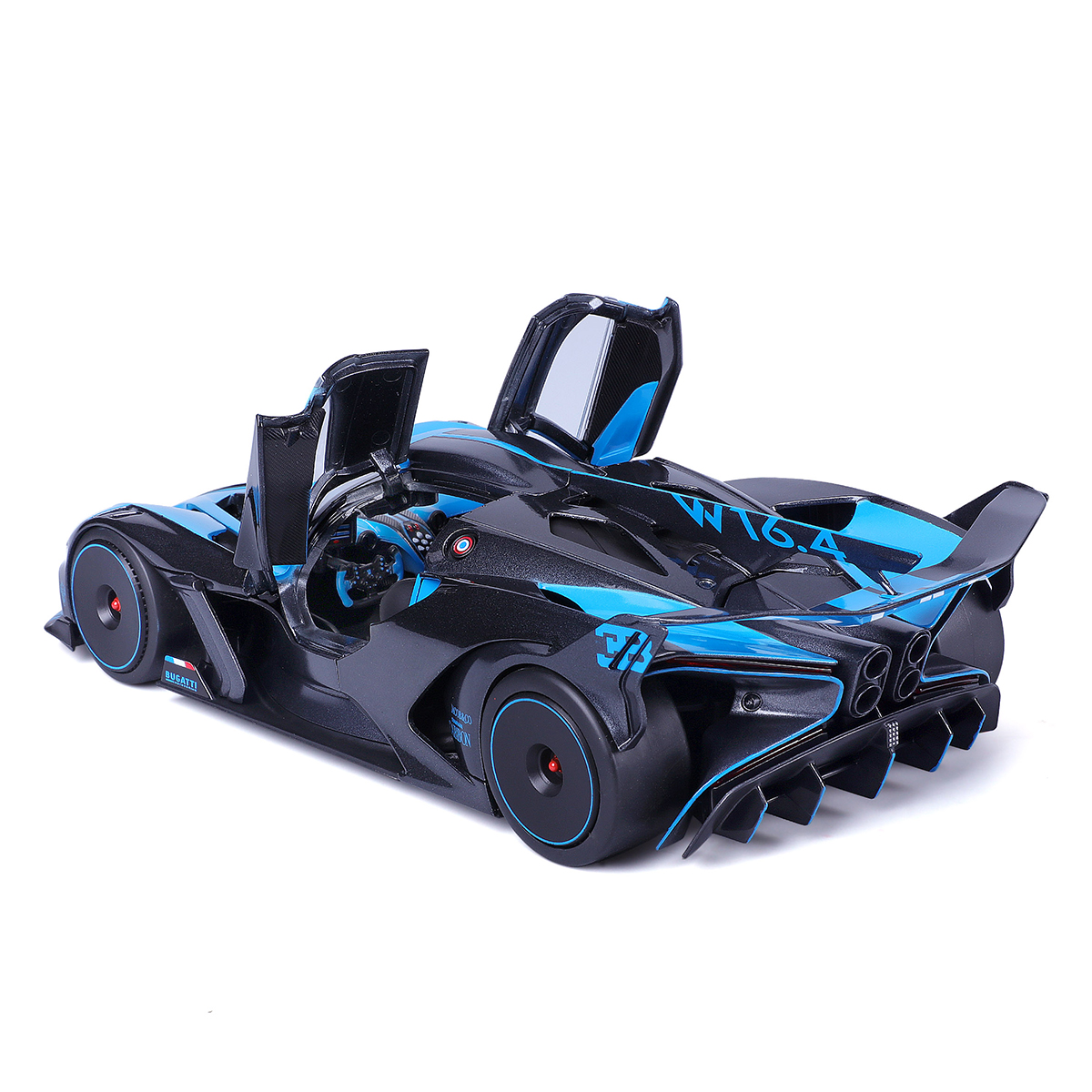 Автомодель Bburago Bugatti Bolide 1:18 металева Чорно-синя — превʼю 12