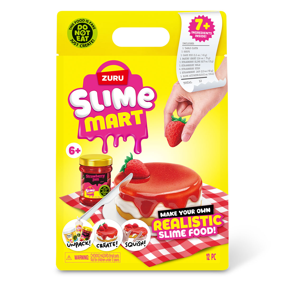 Ігровий набір зі слаймами Slime Mart Shopping Bag Полуничний чизкейк — превʼю 1