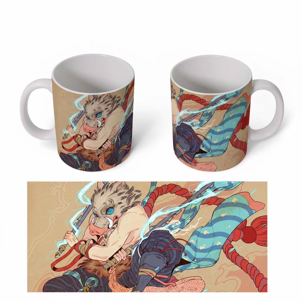 Кружка біла Клинок який знищує демонів/Demon Slayer: Kimetsu no Yaiba/Іносуке Хасібіра 330 мл 51181-02-745
