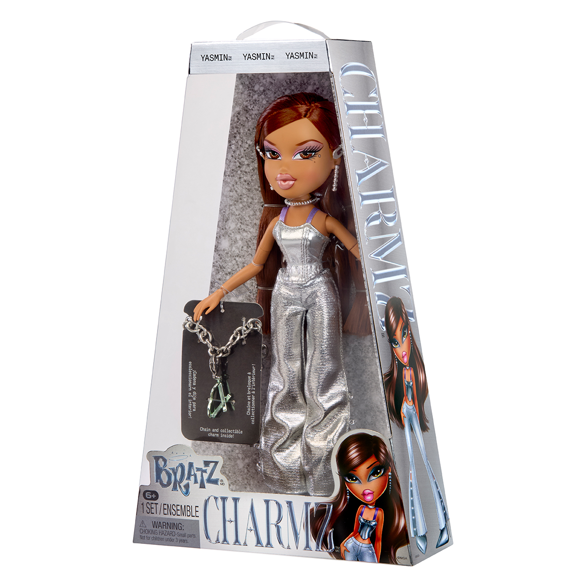 Ігровий набір лялька Bratz Charmz Ясмін з браслетом 25 см Сріблястий — превʼю 19