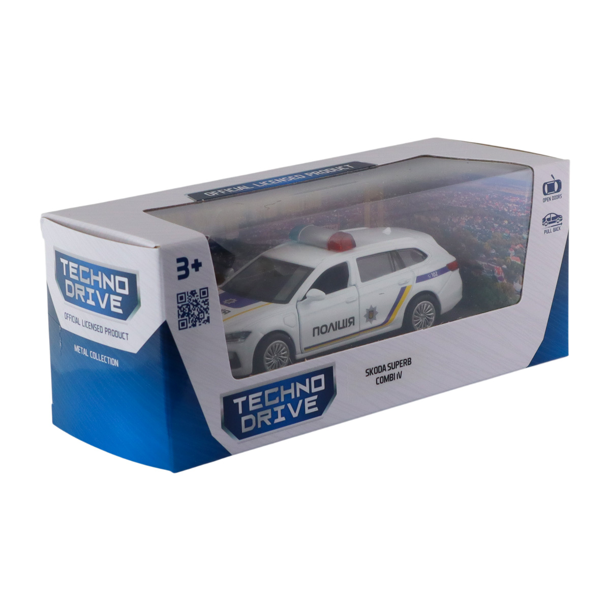 Автомодель Techno Drive Skoda Superb Combi iV Поліція 1:43 з металевим корпусом — превʼю 21