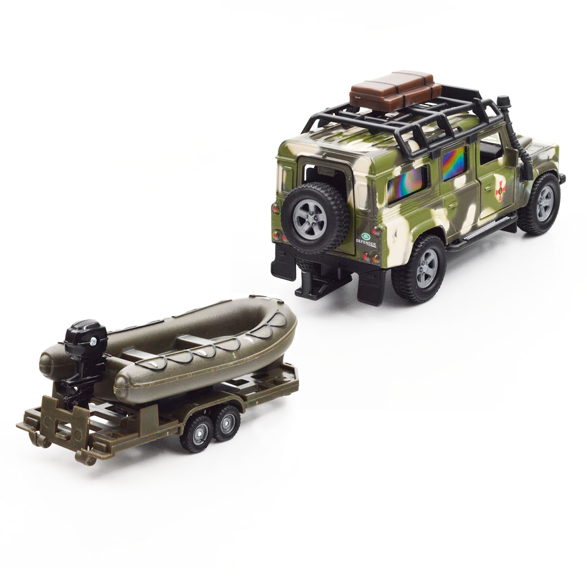Ігровий набір військовий Land Rover Defender з човном TechnoDrive 27 см Зелений — превʼю 22
