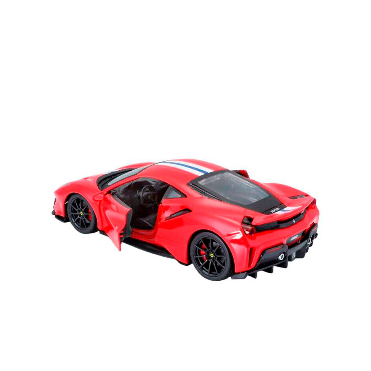 Автомодель Bburago Ferrari 488 Pista 1:24 металева червоно-чорна — превʼю 6