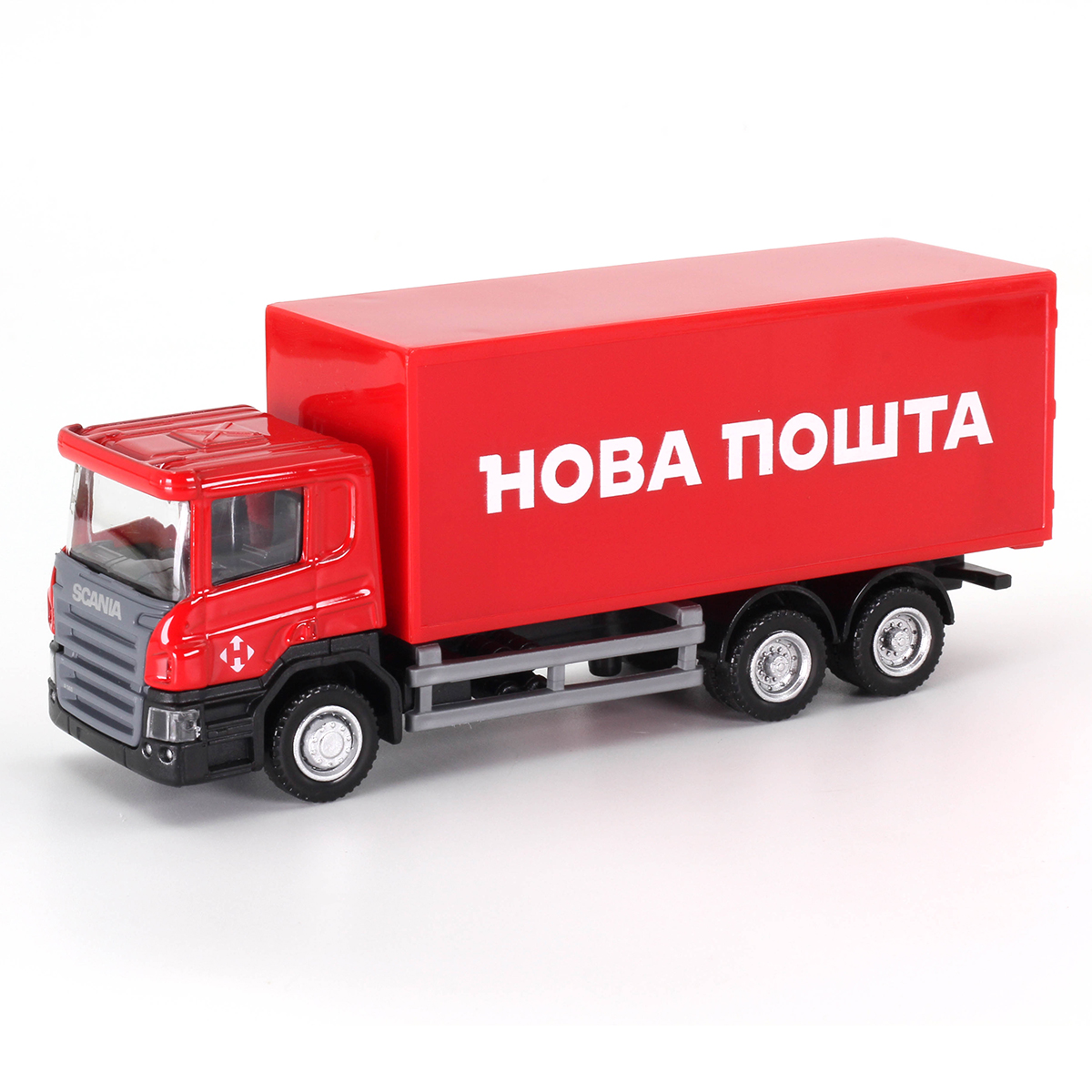 Автомодель вантажівка Techno Drive Scania Нова пошта 1:64 металева — превʼю 9