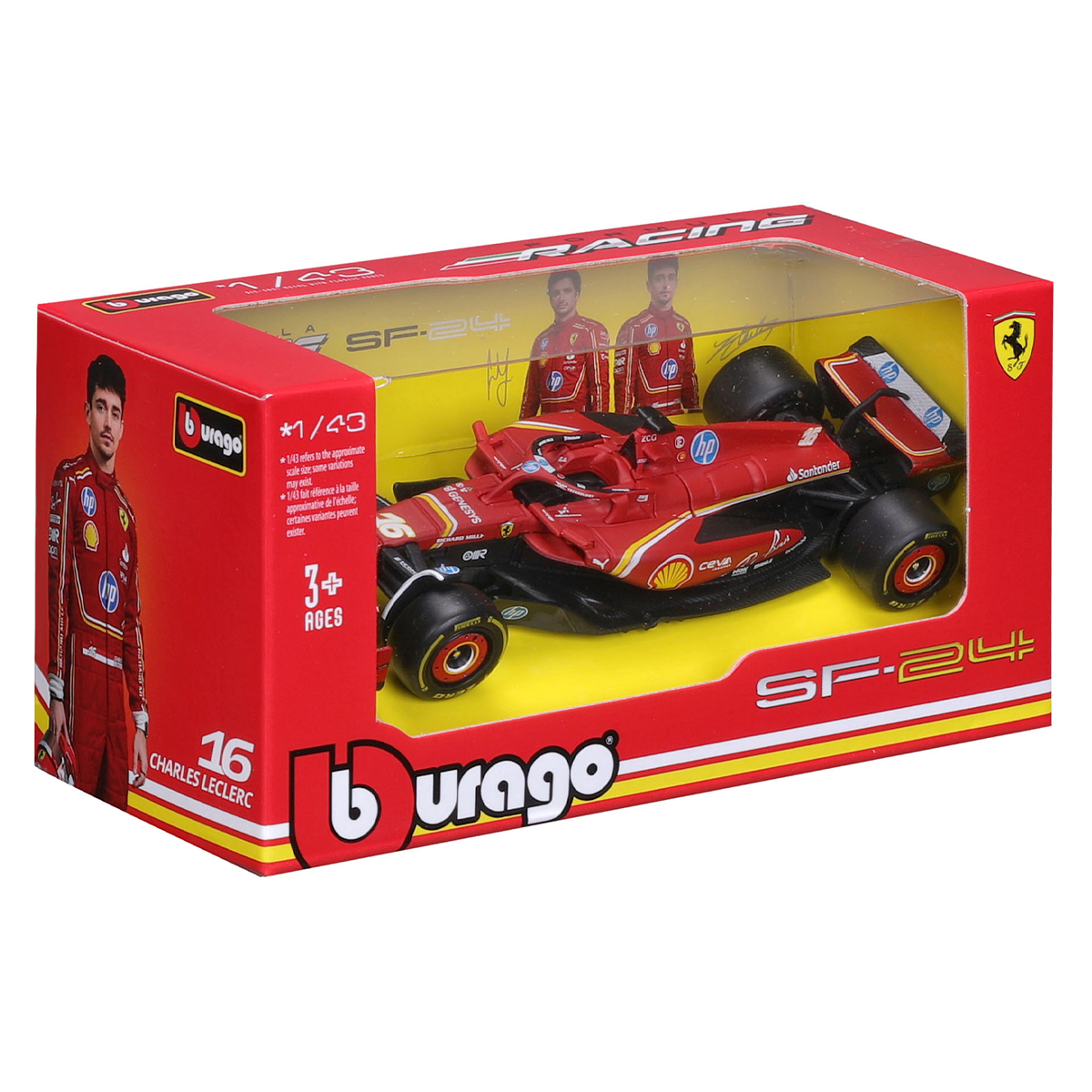 Автомодель Ferrari SF-24 Racing Bburago 1:43 Червона — превʼю 19