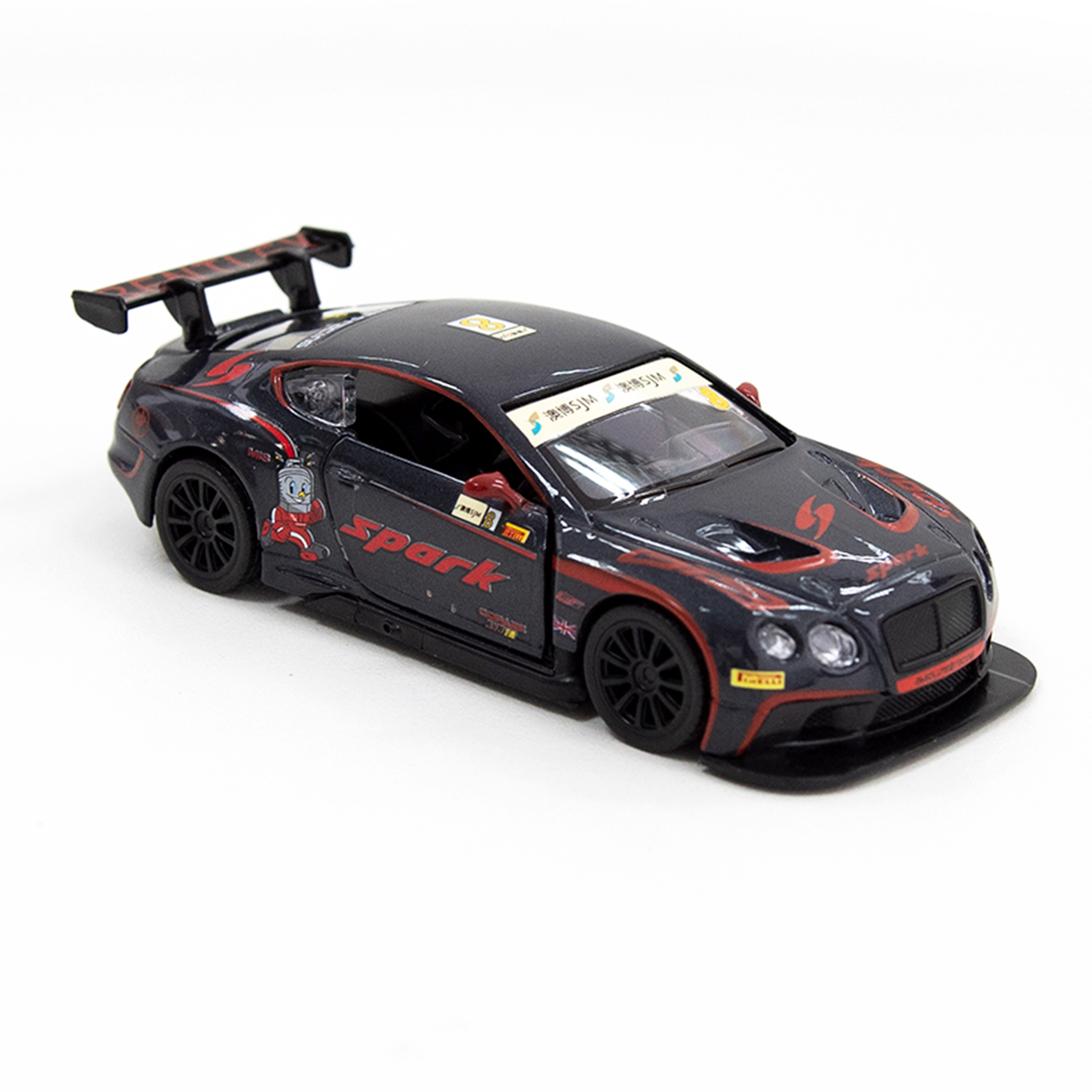 Автомодель Bentley Continental GT3 TechnoDrive металева з інерційним механізмом Чорна — превʼю 10