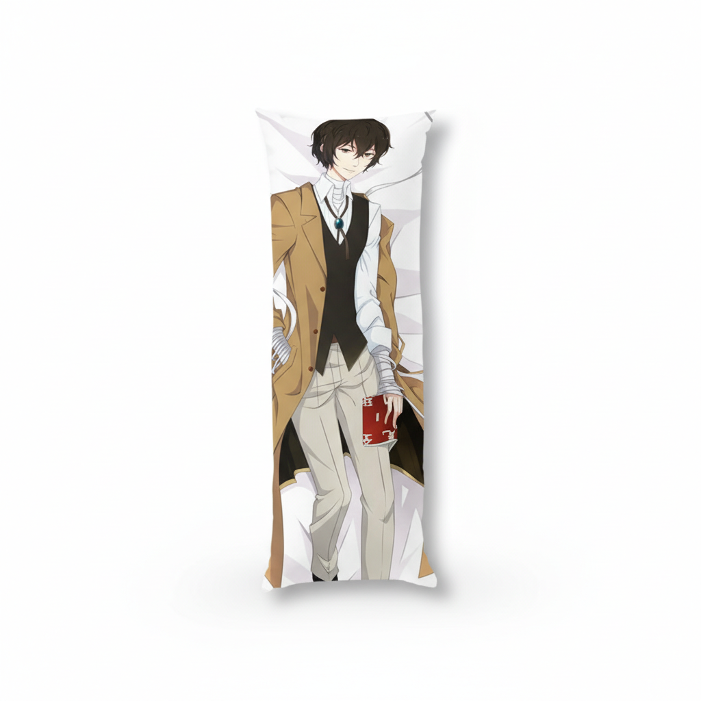 Подушка дакімакура Осаму Дадзай Osamu Dazai Бродячі пси літературні генії Bungou Stray Dogs 13х34 см — превʼю 6