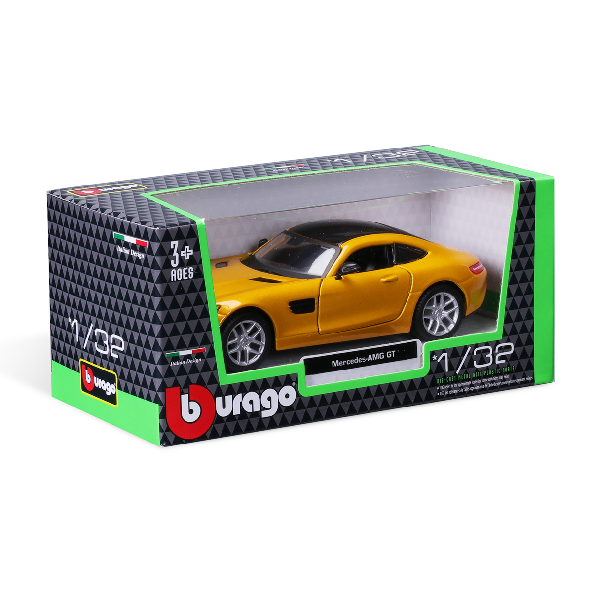 Автомодель Mercedes-AMG GT Bburago 1:32 металева Жовта — превʼю 16