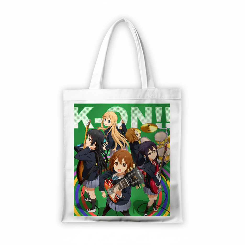 Сумка-шопер К-он! K-On! 39x35 см біла з льону 11337 — превʼю 2