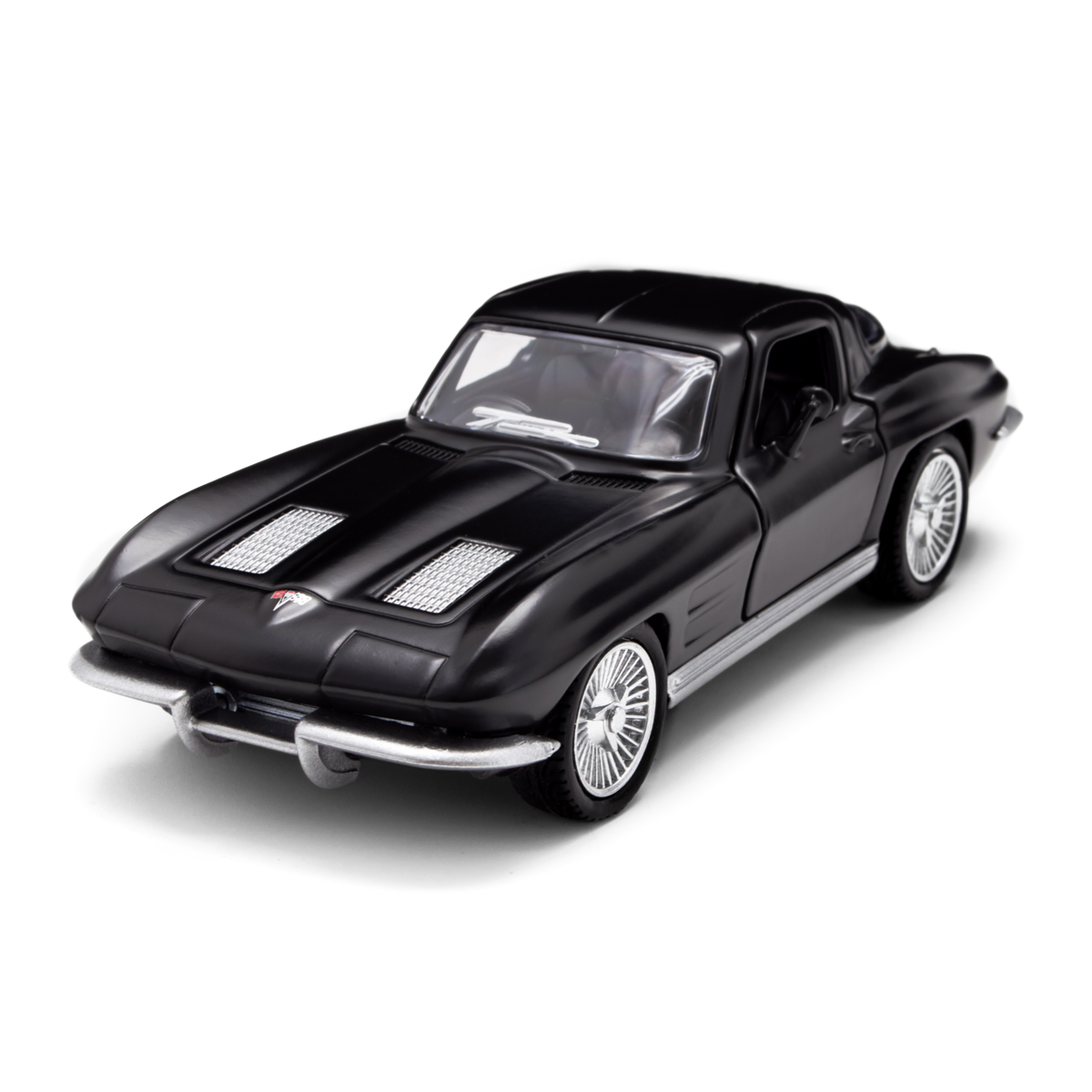 Автомодель Chevrolet Corvette Split Window 1963 металева 1:35 Матова чорна — превʼю 16