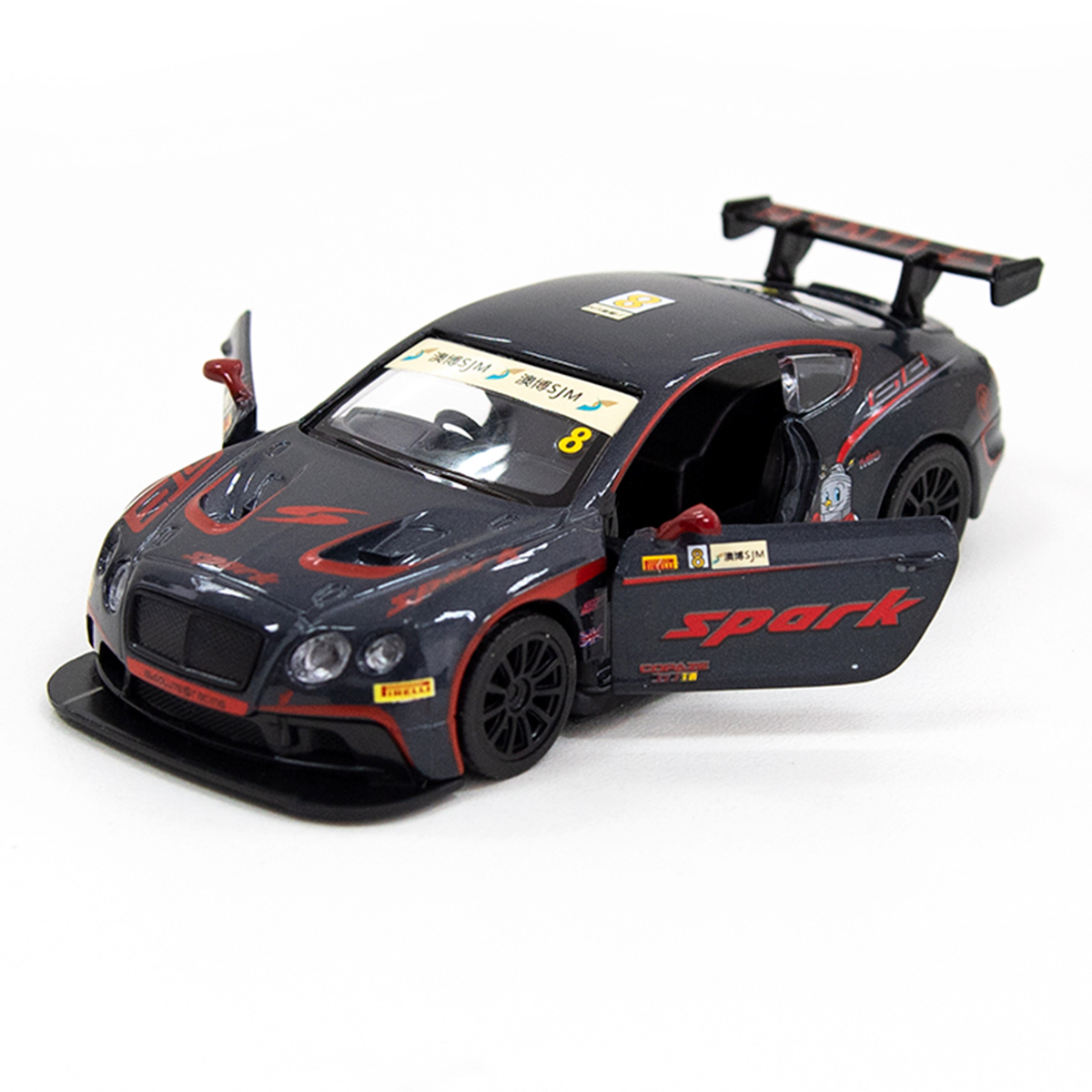 Автомодель Bentley Continental GT3 TechnoDrive металева з інерційним механізмом Чорна — превʼю 11