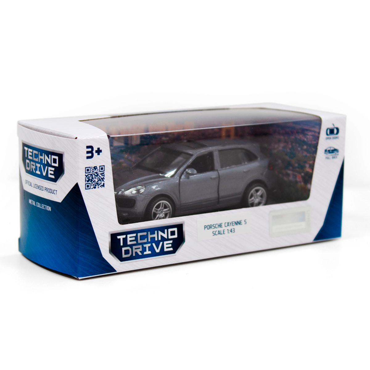 Автомодель TechnoDrive Porsche Cayenne S срібляста металева 1:32 — превʼю 4