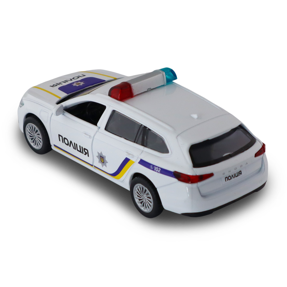 Автомодель Techno Drive Skoda Superb Combi iV Поліція 1:43 з металевим корпусом — превʼю 24