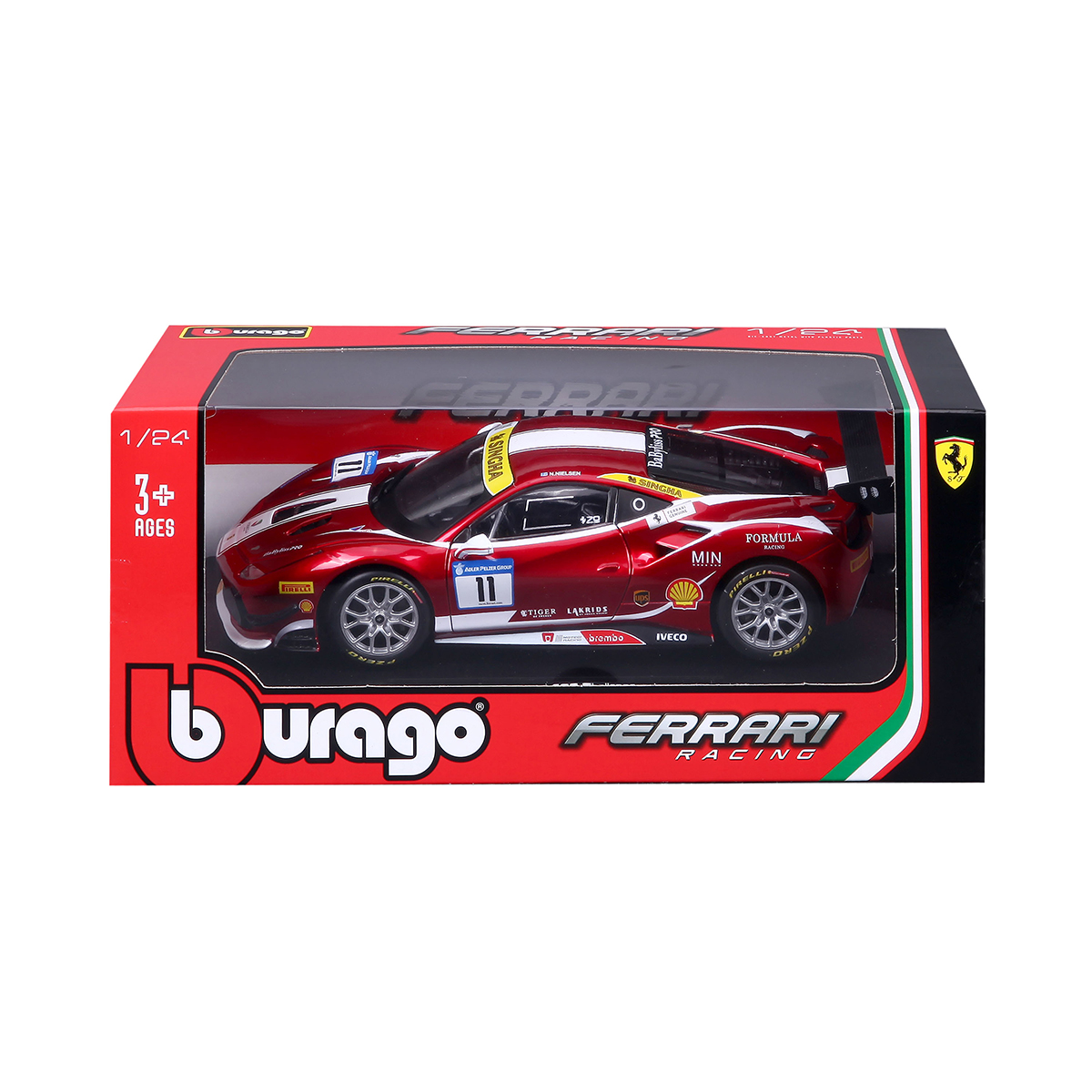 Автомодель Ferrari 488 Challenge Bburago 1:24 Червона — превʼю 15